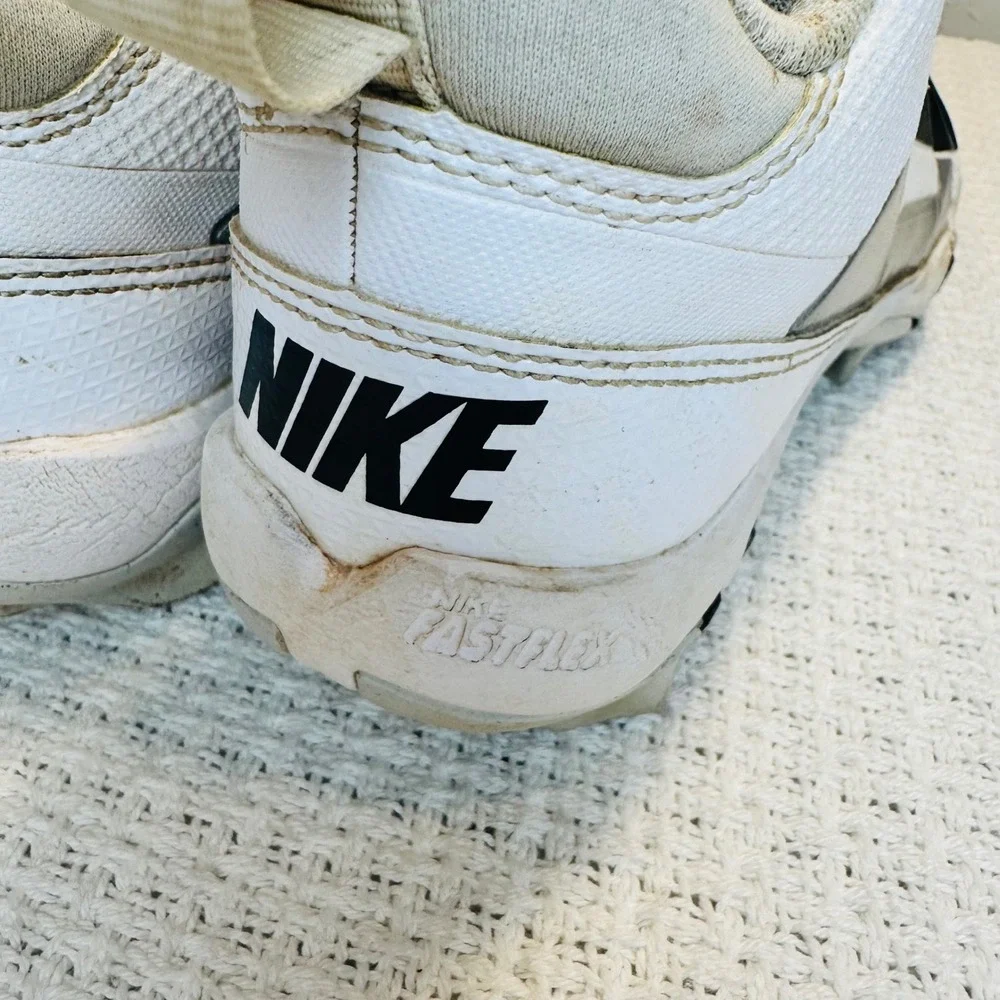Nike Kids Alpha Huarache Fastflex Baseball‎ Cleats White Silver Sports Youth 3